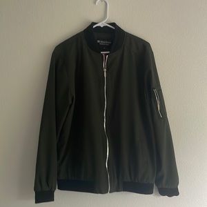 Dark Green Bomber Varsity Jacket